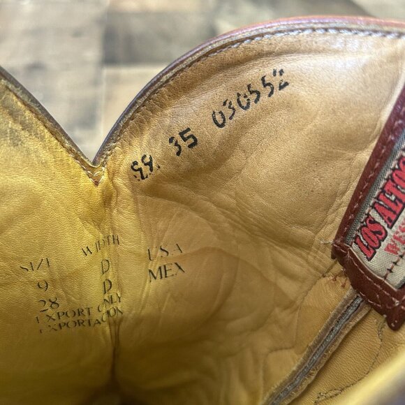 Los Altos Vintage Handmade Ostrich Leg Brown Cowboy Boots Mens 9 D - Picture 3 of 12